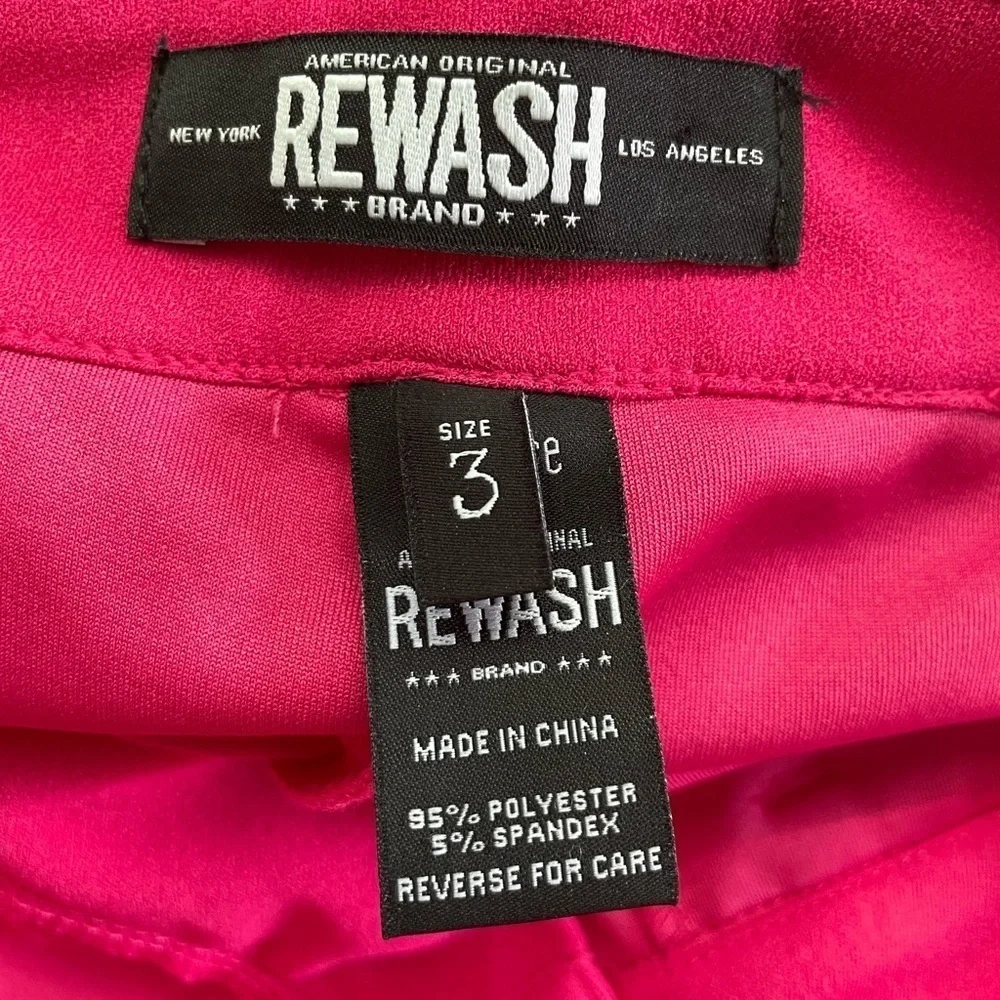 Rewash Puddle Trouser Pleated Wide Leg Pink Office Workwear Size Small